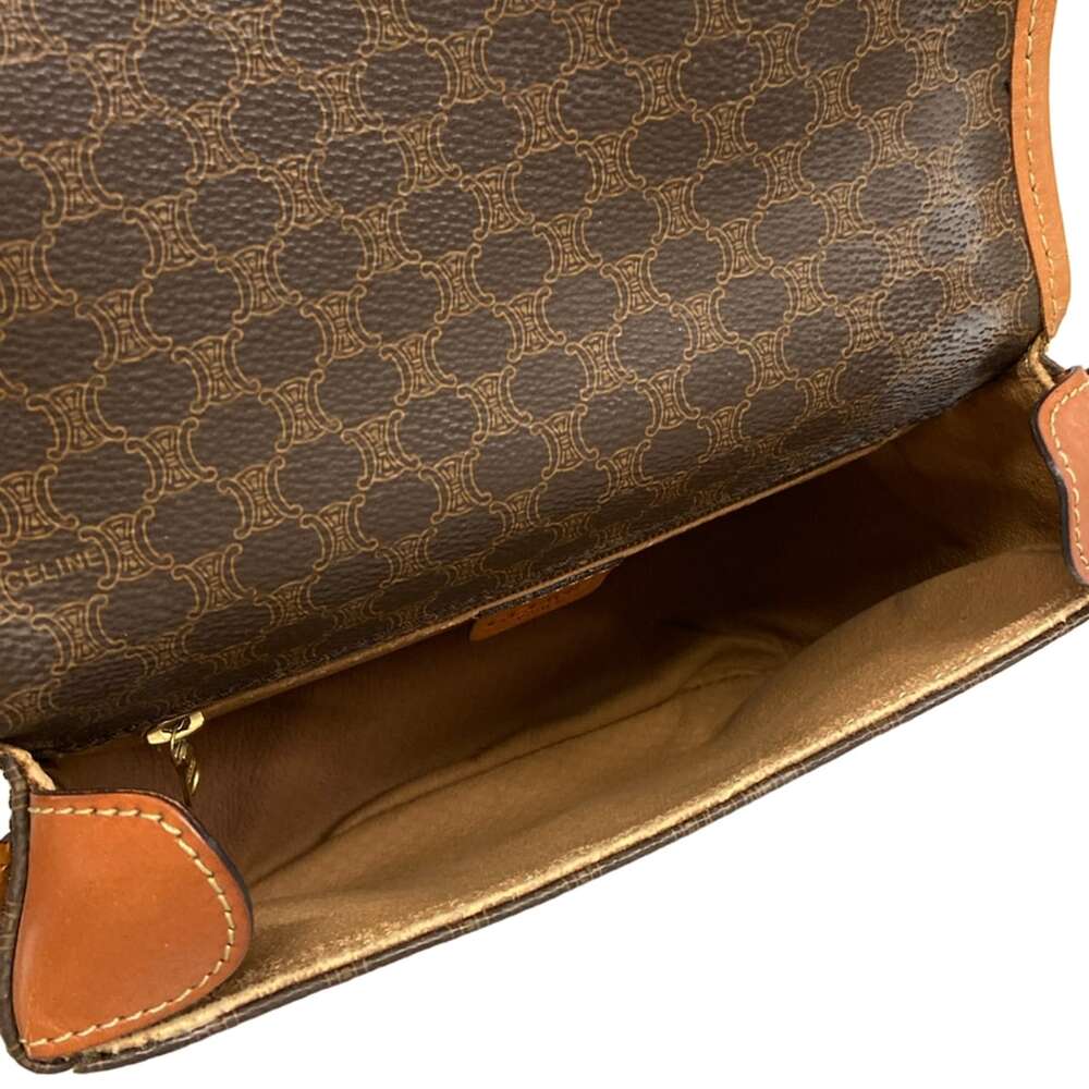 Celine Macadam Shoulder Bag Dark Brown PVC Leather - Picture 7 of 12